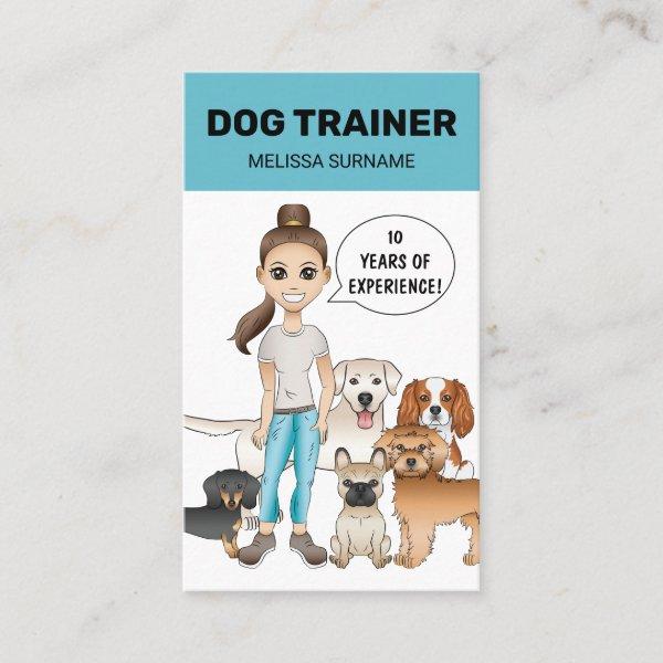 Cartoon Dogs And A Girl Personalizable Dog Trainer