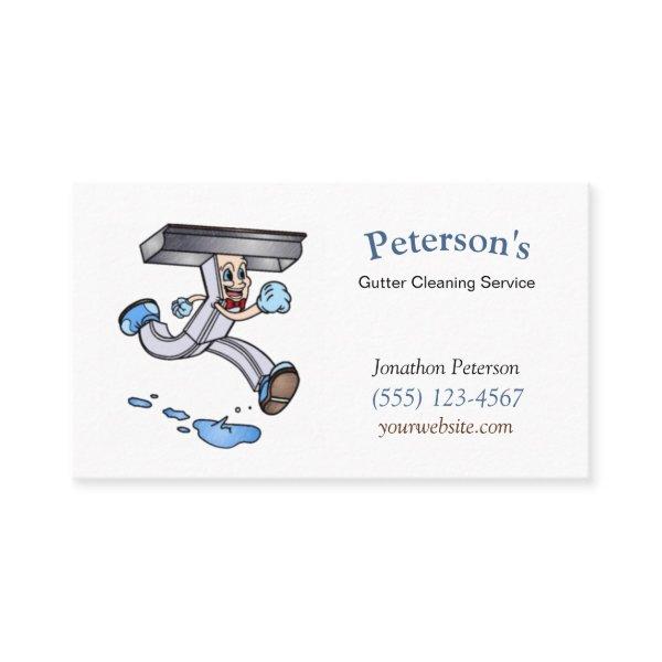 Cartoon Gutter Cleaning Service Guy