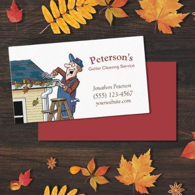 Cartoon Gutter Cleaning Service Guy