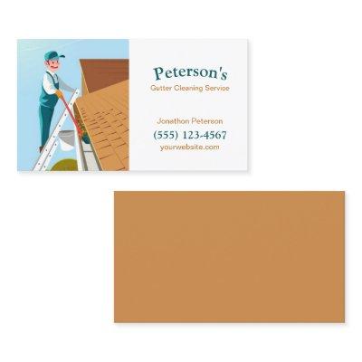 Cartoon Gutter Cleaning Service Guy