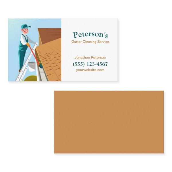 Cartoon Gutter Cleaning Service Guy