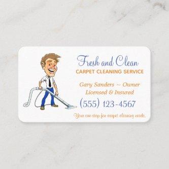 Cartoon Guy Carpet Cleaning Service