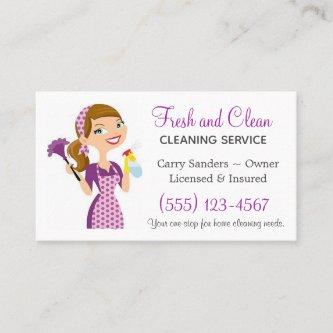 Cartoon Maid House Cleaning Service
