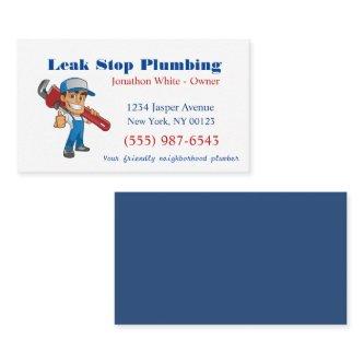 Cartoon Plumber Man Plumbing Maintenance Service