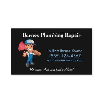 Cartoon Plunger Guy Professional Plumbing Service