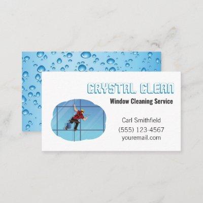 Cartoon Window Squeegee Cleaning Service Guy