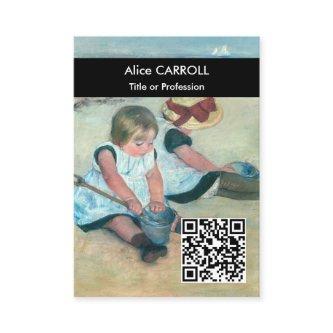 Cassatt - Children Playing on the Beach - QR Code