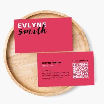 Casual Feminine Bold Pink QR Code Typography