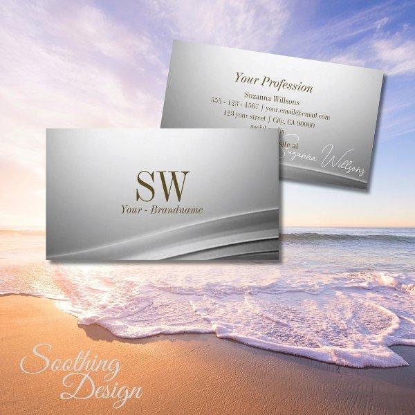 Casually Silver Curved Decor with Monogram Classy