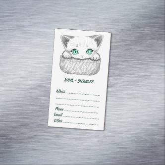 Cat Cute and Playful peaking from a Pocket  Magnet