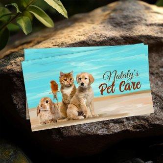 Cat, Dog, Canary and Rabbit Illustration