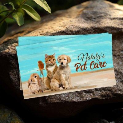 Cat, Dog, Canary and Rabbit Illustration