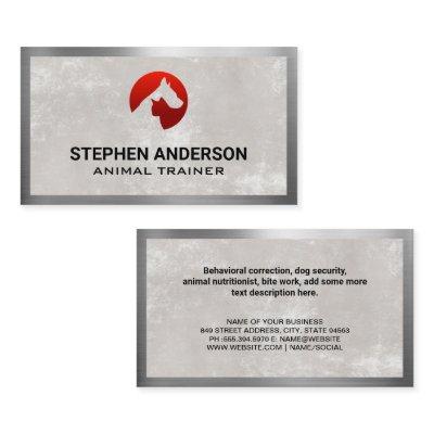 Cat Dog  Logo | Metallic Border