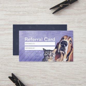 Cat & Dog Pet Care Grooming Sitting Shop Referral Card