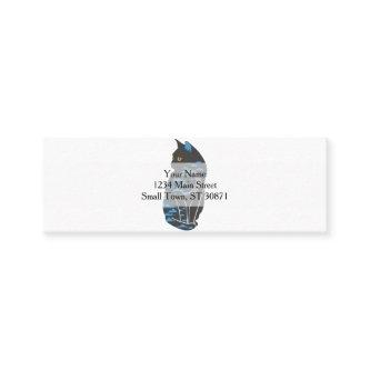 Cat in the night silhouette - Choose back color Mini