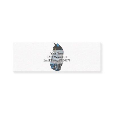 Cat in the night silhouette - Choose back color Mini