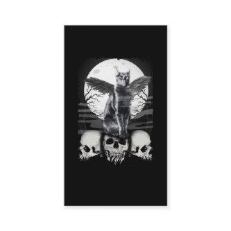 Cat Raven Skulls Creepy Crow Moon Kitten Gothic