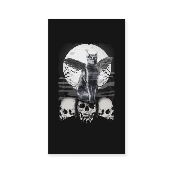 Cat Raven Skulls Creepy Crow Moon Kitten Gothic