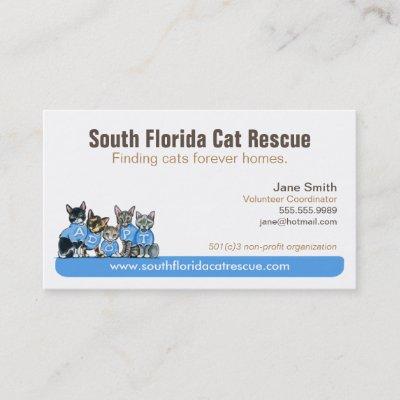 Cat Rescue Non Profit Blue Tagline