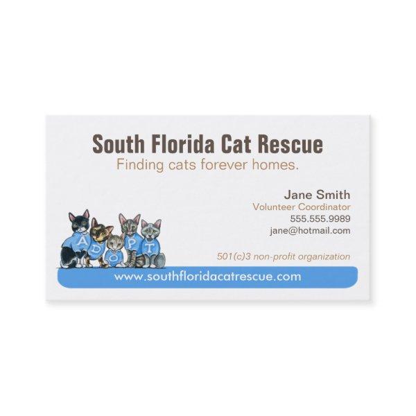 Cat Rescue Non Profit Blue Tagline