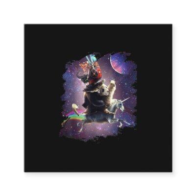 Cat Riding Chicken Turtle Panda Llama Unicorn Square