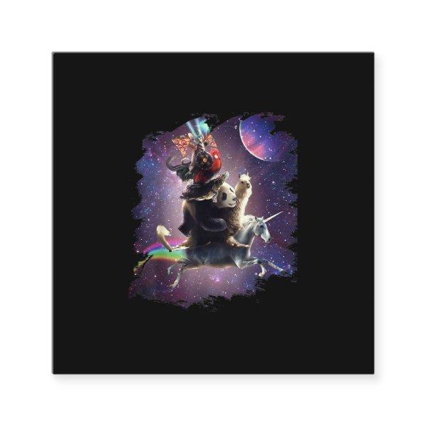 Cat Riding Chicken Turtle Panda Llama Unicorn Square
