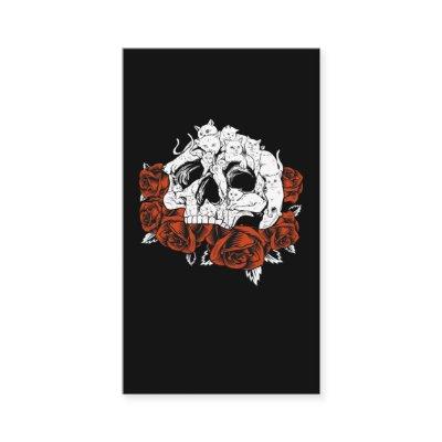 Cat Skull Roses Skeleton Kitten