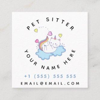 Cat Unicorn On The Clouds Pet Sitter Animal Care Square