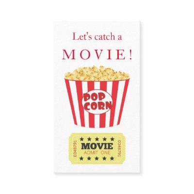 Catch a Movie Playdate Calling Card