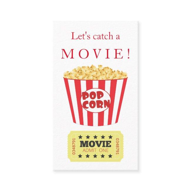 Catch a Movie Playdate Calling Card