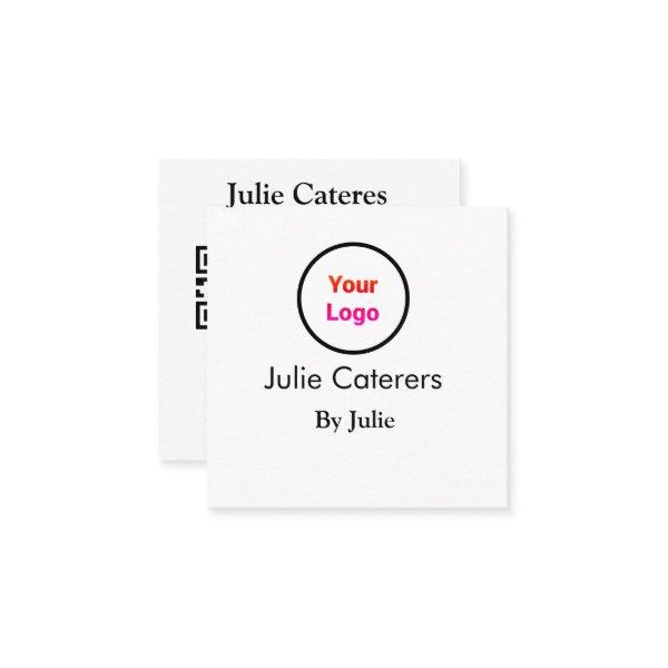 Caterers  add your logo Q R code name