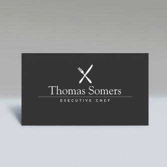 Catering Chef Black Knife Fork