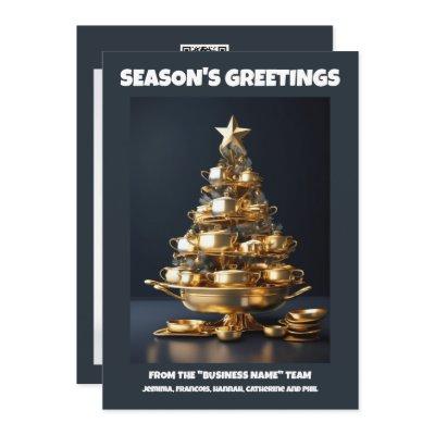 Catering Christmas tree chefs business catering  Holiday Card
