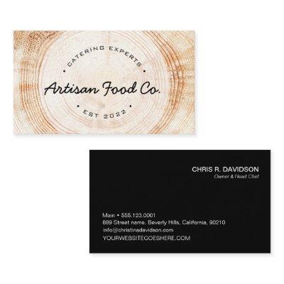 Catering Logo template wood grain business