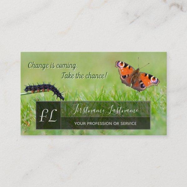 Caterpillar butterfly change motivational monogram