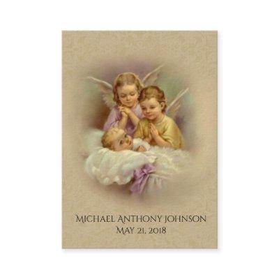 Catholic Baby Baptismal Remembrance Lace Holy Card