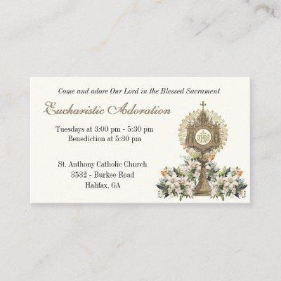 Catholic Eucharistic Adoration Floral Prayer Enclosure Card