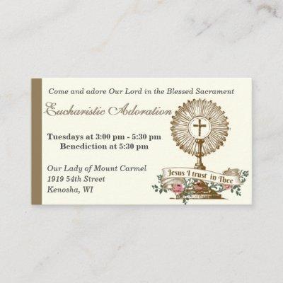 Catholic Eucharistic Adoration Jesus Prayer Enclos Enclosure Card