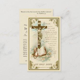 Catholic Funeral Memorial Crucifix Holy Card