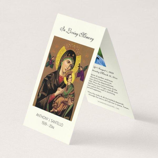 Catholic Funeral Virgin Mary Prayer Holy Card