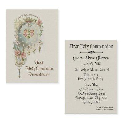 Catholic Holy Card for First Holy Communion