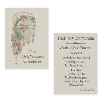 Catholic Holy Card for First Holy Communion