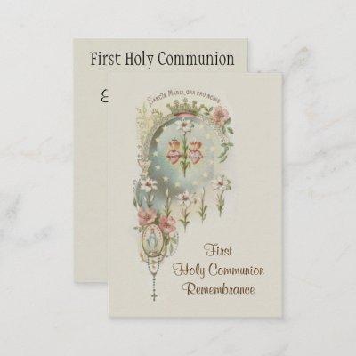 Catholic Holy Card for First Holy Communion