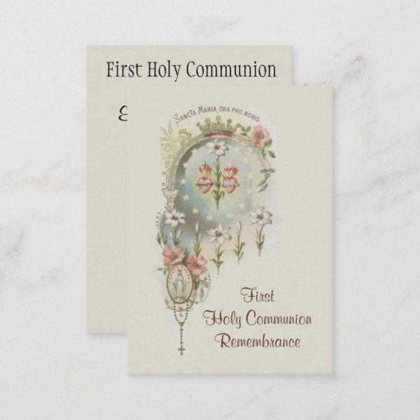 Catholic Holy Card for First Holy Communion