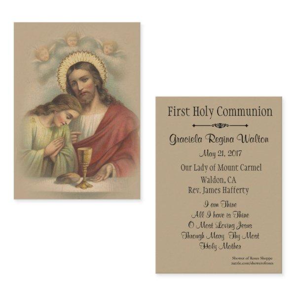 Catholic Holy Card Remembrance 1st Holy Communion