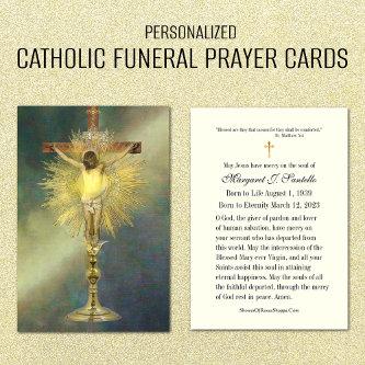 Catholic  Jesus Memorial Funeral Prayer Card