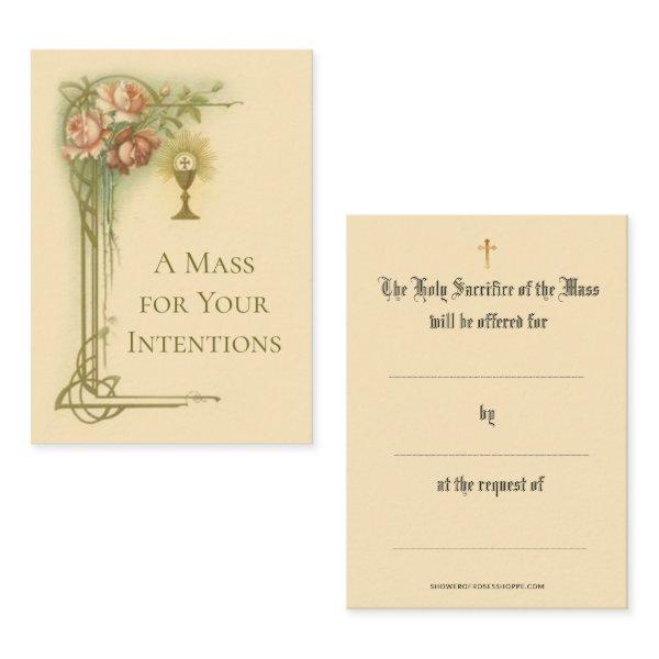 Catholic Mass Offering Chalice Roses Holy Cards