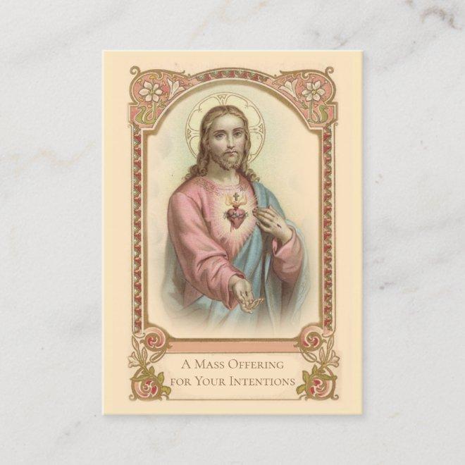 Catholic Mass Offering  Jesus Holy Cards