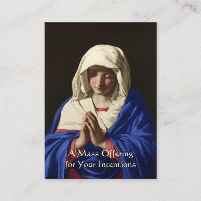Catholic Mass Offering  Virgin Mary Holy Cards