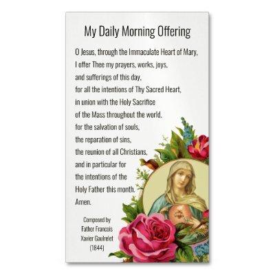 Catholic Prayer Morning Offering Virgin Mary Jesus  Magnet